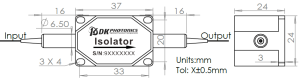 635nm TGG Based Optical Isolator