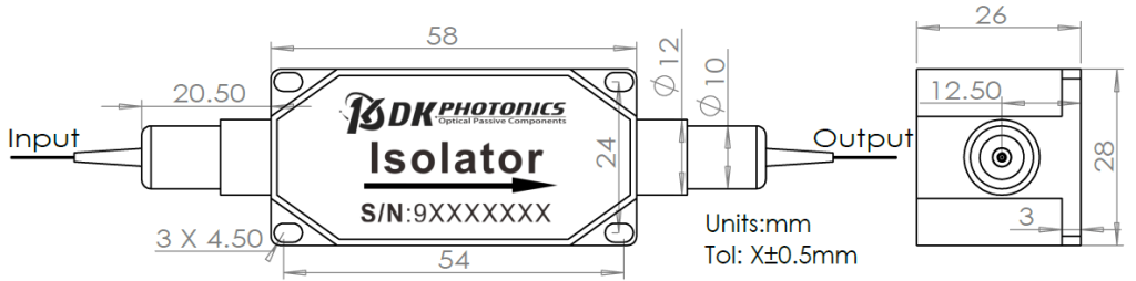 1030nm High Power TGG Isolator & Band Pass Filter Hybrid Combination