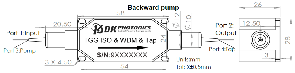 High Power WDM &Tap &TGG Isolator Hybrid Combination