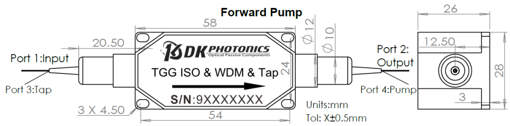 High Power WDM &Tap &TGG Isolator Hybrid Combination